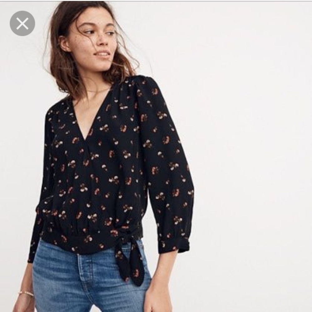 Madewell wrap top in flower toss